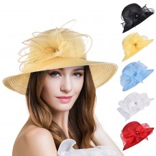 Mujers Formal Sun Floppy Hats Kentucky Derby Cap Tea Party Wedding Church A323  eb-29134237